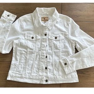 Red Star - White Denim Jacket - S